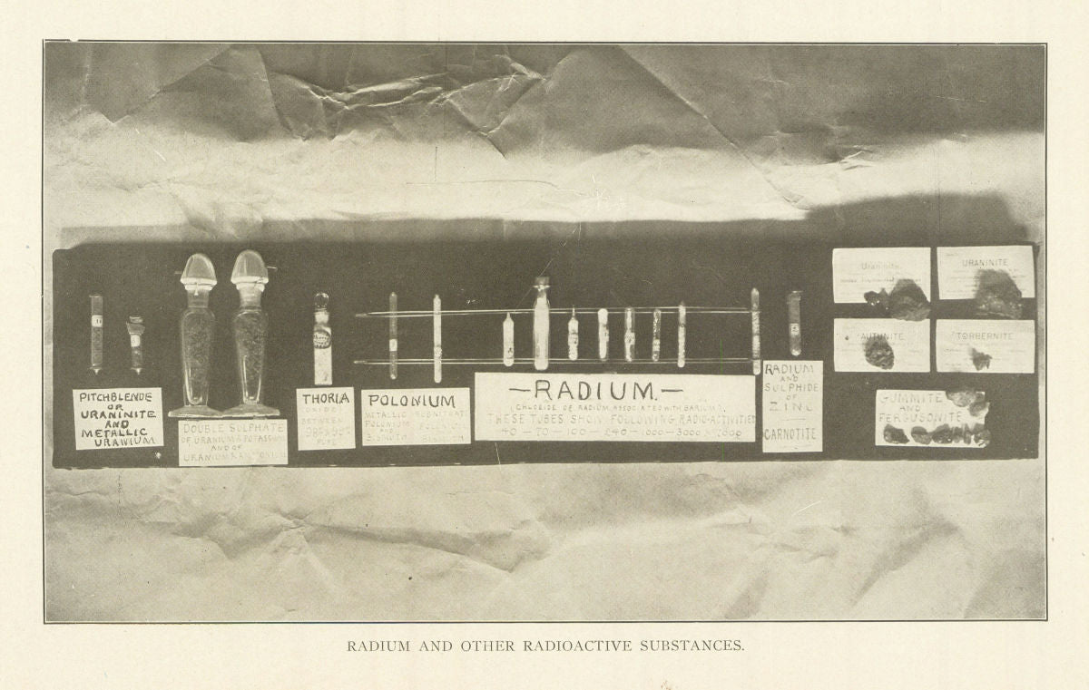 Radium And Other Radioactive Substances. Science 1907 old antique print
